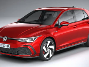 Volkswagen Golf GTI 5-door 2020 Lowpoly 3D Model