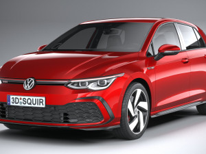 Volkswagen Golf GTI 5-door 2020 Lowpoly 3D मॉडल