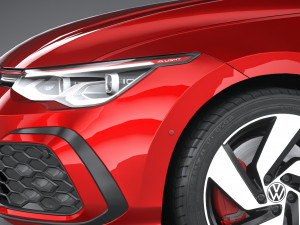 Volkswagen Golf GTI 5-door 2020 Lowpoly 3D मॉडल