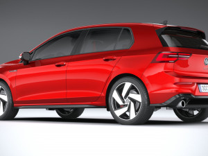 Volkswagen Golf GTI 5-door 2020 Lowpoly 3D मॉडल