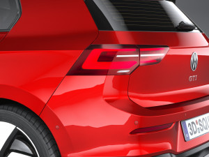 Volkswagen Golf GTI 5-door 2020 Lowpoly 3D मॉडल