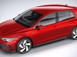Volkswagen Golf GTI 5-door 2020 Lowpoly 3D मॉडल