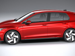 Volkswagen Golf GTI 5-door 2020 Lowpoly 3D मॉडल