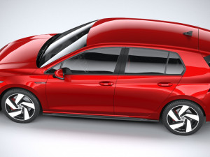 Volkswagen Golf GTI 5-door 2020 Lowpoly 3D मॉडल