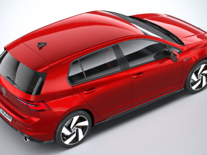 Volkswagen Golf GTI 5-door 2020 Lowpoly 3D मॉडल