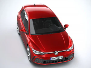 Volkswagen Golf GTI 5-door 2020 Lowpoly 3D Model