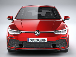 Volkswagen Golf GTI 5-door 2020 Lowpoly 3D मॉडल