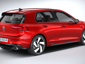 Volkswagen Golf GTI 5-door 2020 Lowpoly 3D मॉडल
