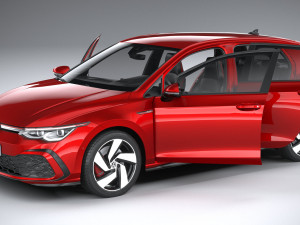 Volkswagen Golf GTI 5-door 2020 Lowpoly 3D मॉडल
