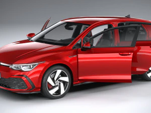 Volkswagen Golf GTI 5-door 2020 Lowpoly 3D Model