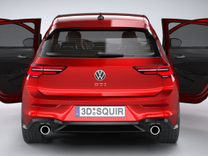 Volkswagen Golf GTI 5-door 2020 Lowpoly 3D मॉडल