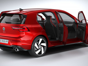 Volkswagen Golf GTI 5-door 2020 Lowpoly 3D मॉडल