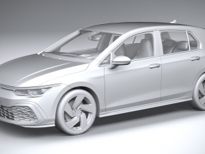 Volkswagen Golf GTI 5-door 2020 Lowpoly 3D मॉडल