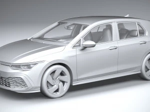 Volkswagen Golf GTI 5-door 2020 Lowpoly 3D Model