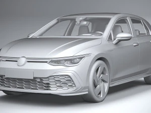 Volkswagen Golf GTI 5-door 2020 Lowpoly 3D Model