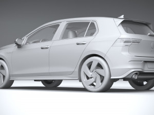 Volkswagen Golf GTI 5-door 2020 Lowpoly 3D मॉडल