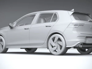Volkswagen Golf GTI 5-door 2020 Lowpoly 3D Model