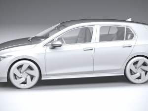 Volkswagen Golf GTI 5-door 2020 Lowpoly 3D मॉडल