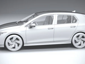 Volkswagen Golf GTI 5-door 2020 Lowpoly 3D Model