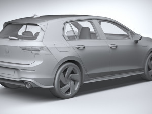 Volkswagen Golf GTI 5-door 2020 Lowpoly 3D मॉडल