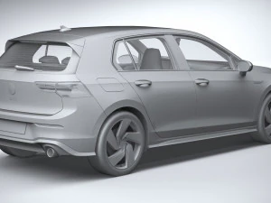 Volkswagen Golf GTI 5-door 2020 Lowpoly 3D Model