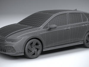 Volkswagen Golf GTI 5-door 2020 Lowpoly 3D मॉडल
