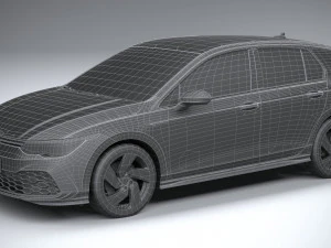 Volkswagen Golf GTI 5-door 2020 Lowpoly 3D Model