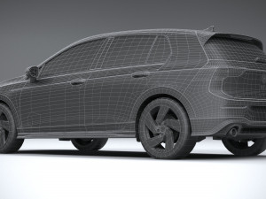 Volkswagen Golf GTI 5-door 2020 Lowpoly 3D मॉडल