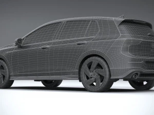Volkswagen Golf GTI 5-door 2020 Lowpoly 3D Model
