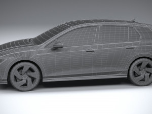 Volkswagen Golf GTI 5-door 2020 Lowpoly 3D मॉडल