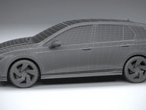 Volkswagen Golf GTI 5-door 2020 Lowpoly 3D Model