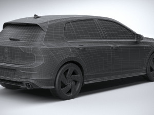 Volkswagen Golf GTI 5-door 2020 Lowpoly 3D मॉडल