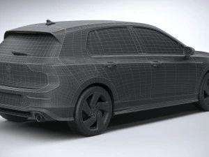 Volkswagen Golf GTI 5-door 2020 Lowpoly 3D Model