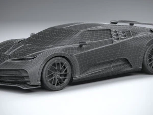 Bugatti Centodieci 2020 Lowpoly 3D Model