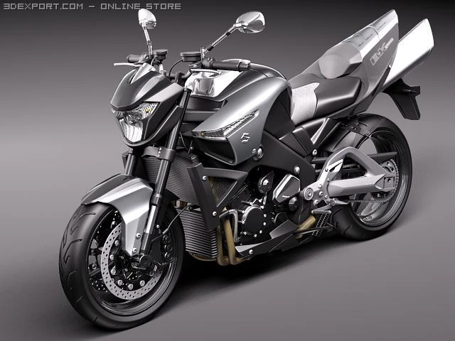 Suzuki B-King 2011 Motorcycle 3D Model .c4d .max .obj .3ds .fbx .stl .blend