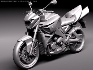 Suzuki B-King 2011 Motorcycle 3D Model