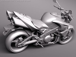 Suzuki B-King 2011 Motorcycle 3D Model
