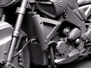 Suzuki B-King 2011 Motorcycle 3D Model