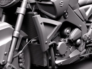 Suzuki B-King 2011 Motorcycle 3D Model
