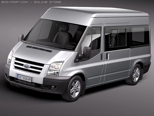 Transit Passenger Van High 2010 3D Model .c4d .max .obj .3ds .fbx .stl .blend