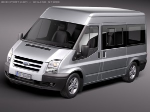Transit Passenger Van High 2010 3D Model