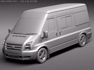 Transit Passenger Van High 2010 3D Model