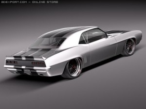 Chevrolet Camaro 1969 Pro Touring Custom 3D Модель