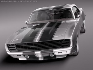 Chevrolet Camaro 1969 Pro Touring Custom 3D Модель