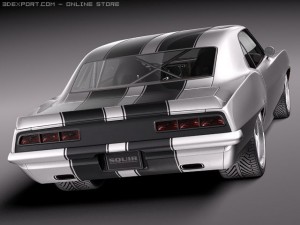 Chevrolet Camaro 1969 Pro Touring Custom 3D Модель