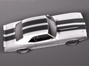 Chevrolet Camaro 1969 Pro Touring Custom 3D Модель