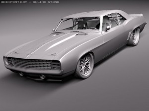 Chevrolet Camaro 1969 Pro Touring Custom 3D Модель