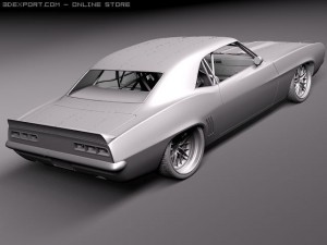 Chevrolet Camaro 1969 Pro Touring Custom 3D Модель