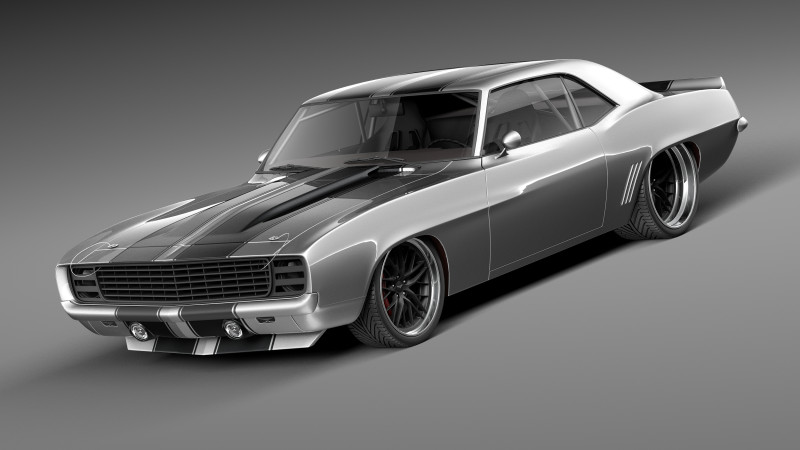 Chevrolet Camaro Pro Touring Custom 1969 3D Модель .c4d .max .obj .3ds .fbx .stl .blend 