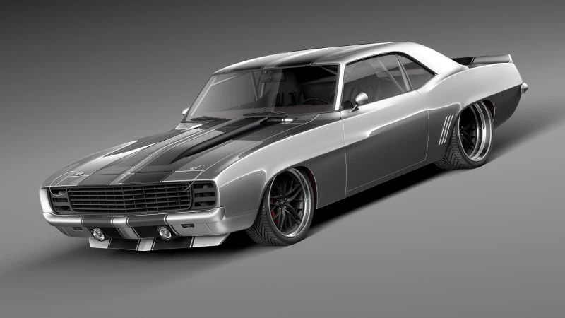 Chevrolet Camaro Pro Touring Custom 1969 року 3D Модель .c4d .max .obj .3ds .fbx .stl .blend